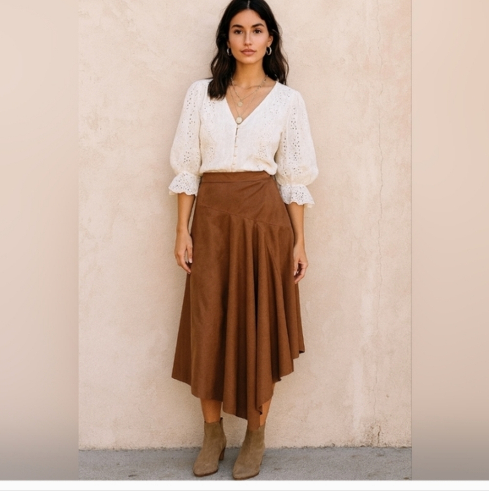 NWT Soft Surroundings Faux Suede Skirt Size Small